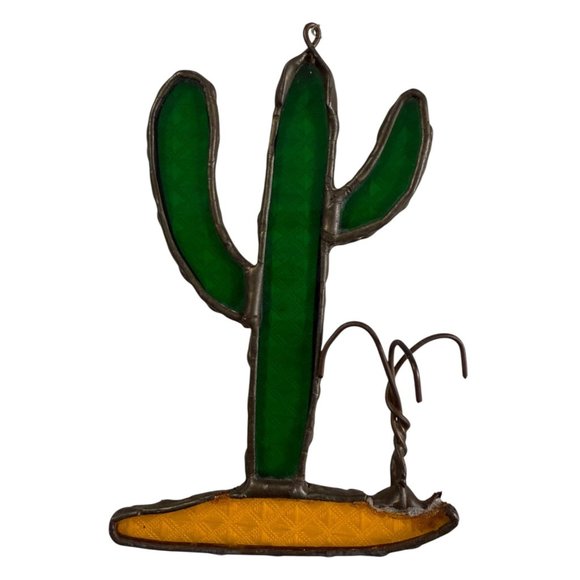 Cactus Sun Horse Desert Suncatchers Southwestern Cowboy Stained Glass Set of 3 - Picture 6 of 8